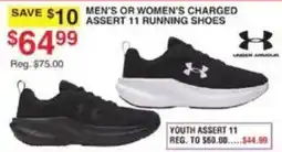 Dunham's Sports Under Armour men's or women's charged assert 11 running shoes offer