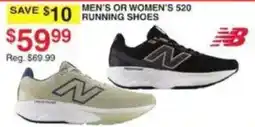 Dunham's Sports New Balance men's or women's 520 running shoes offer