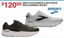Dunham's Sports Brooks men's or women's defiance max running shoes offer