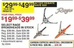 Dunham's Sports Select Rage Broadheads offer