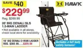 Dunham's Sports Hawk 20' Big Denali Sls 1.5-Man Ladder offer