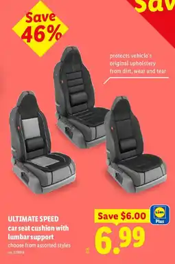 Lidl Ultimate Speed car seat cushion with lumbar support offer