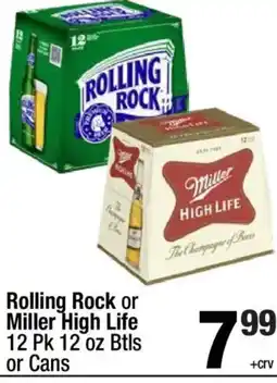 Super King Markets Rolling Rock or Miller High Life offer