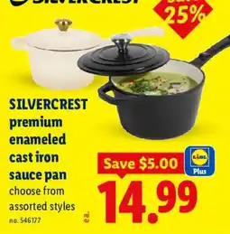 Lidl Silvercrest premium enameled cast iron sauce pan offer