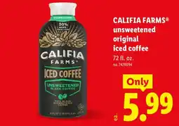 Lidl Califia Farms unsweetened original iced coffee offer