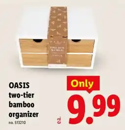 Lidl Oasis two-tier bamboo organizer offer