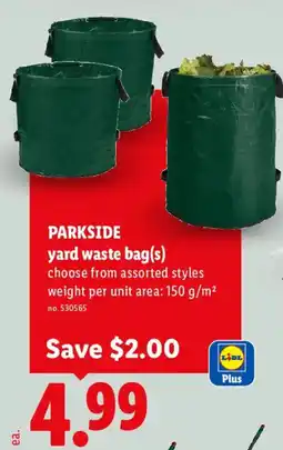 Lidl Parkside yard waste bag(s) offer