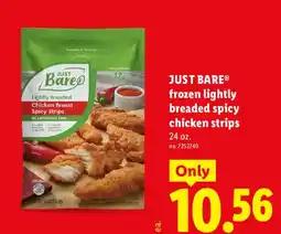 Lidl Just Bare frozen lightly breaded spicy chicken strips offer