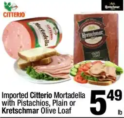 Super King Markets Imported Citterio Mortadella with Pistachios, Plain or Kretschmar Olive Loaf offer