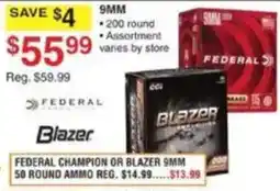 Dunham's Sports Federal blazer 9mm offer