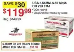 Dunham's Sports Winchester 5.56mm or 223 fmj ammo offer