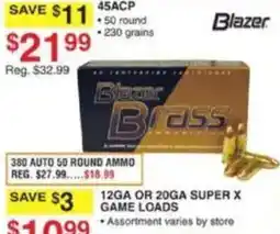 Dunham's Sports Blazer Brass 45ACP offer