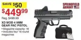 Dunham's Sports Springfield Armory Xd Mod 4 9mm Gear Pac Pistol offer