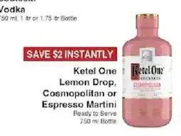 Piggly Wiggly Ketel One Lemon Drop, Cosmopolitan or Espresso Martini offer