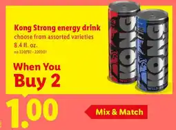 Lidl Kong Strong energy drink offer