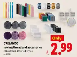 Lidl Crelando sewing thread and accessories offer