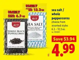 Lidl Kanig sea salt / whole peppercorns offer