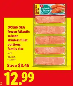 Lidl Ocean sea frozen atlantic salmon skinless fillet portions offer