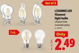 Lidl Livarno led filament light bulbs offer