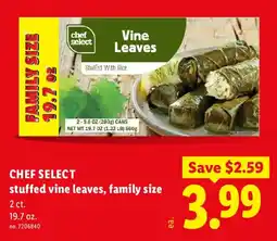 Lidl Chef select stuffed vine leaves, family size offer
