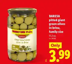 Lidl Baresa pitted giant green olives in brine offer