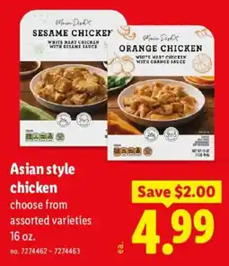 Lidl Main Dish Asian style chicken offer