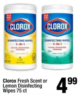 Super King Markets Clorox fresh scent or lemon disinfecting wipes offer