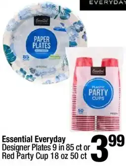 Super King Markets Essential Everyday Designer Plates or Red Party Cup offer