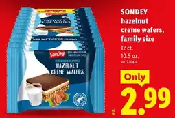 Lidl Sondey hazelnut creme wafers offer
