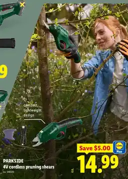 Lidl Parkside 4V cordless pruning shears offer