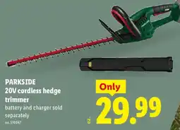 Lidl Parkside 20V cordless hedge trimmer offer