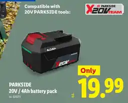 Lidl Parkside 20v / 4ah battery pack offer