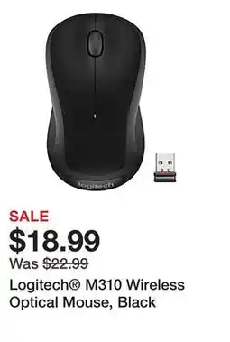 Office Depot Logitech M310 Wireless Optical Mouse, Black offer