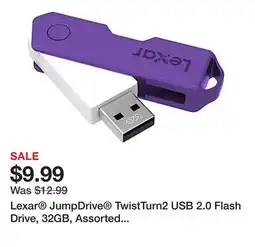Office Depot Lexar JumpDrive TwistTurn2 USB 2.0 Flash Drive, 32GB, Assorted Colors, LJDTT2-32GABOD20 offer