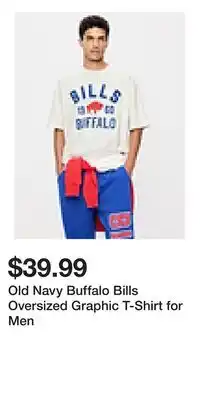 Old Navy Old Navy Buffalo Bills Oversized Graphic T-Shirt for Men offer