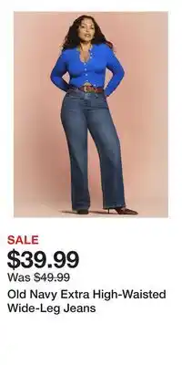 Old Navy Old Navy Extra High-Waisted Wide-Leg Jeans offer