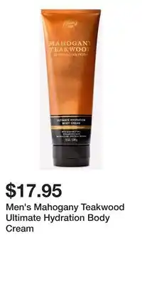Bath & Body Works Men's Mahogany Teakwood Ultimate Hydration Body Cream offer