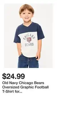 Old Navy Old Navy Chicago Bears Oversized Graphic Football T-Shirt for Toddler Boys offer