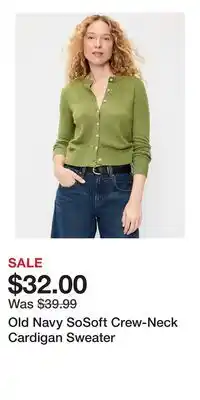 Old Navy Old Navy SoSoft Crew-Neck Cardigan Sweater offer