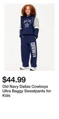 Old Navy Old Navy Dallas Cowboys Ultra Baggy Sweatpants for Kids offer