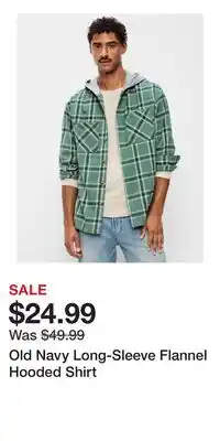 Old Navy Old Navy Long-Sleeve Flannel Hooded Shirt offer