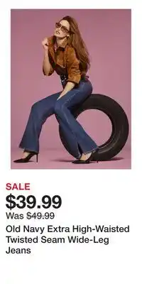 Old Navy Old Navy Extra High-Waisted Twisted Seam Wide-Leg Jeans offer