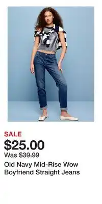 Old Navy Old Navy Mid-Rise Wow Boyfriend Straight Jeans offer