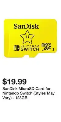 Game Stop SanDisk MicroSD Card for Nintendo Switch (Styles May Vary) - 128GB offer