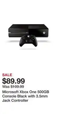 Game Stop Microsoft Xbox One 500GB Console Black with 3.5mm Jack Controller offer