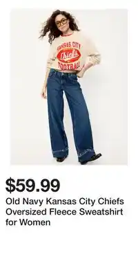 Old Navy Old Navy Kansas City Chiefs Oversized Fleece Sweatshirt for Women offer