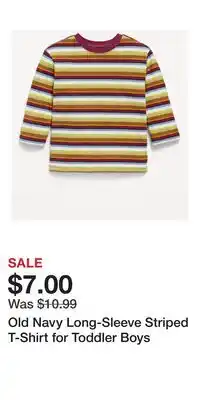 Old Navy Old Navy Long-Sleeve Striped T-Shirt for Toddler Boys offer