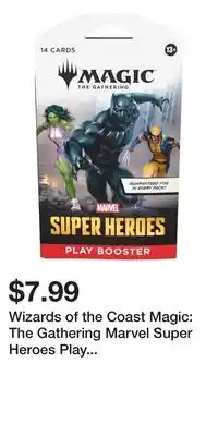 Game Stop Wizards of the Coast Magic: The Gathering Marvel Super Heroes Play Booster Sleeve offer