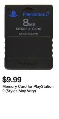 Game Stop Memory Card for PlayStation 2 (Styles May Vary) offer