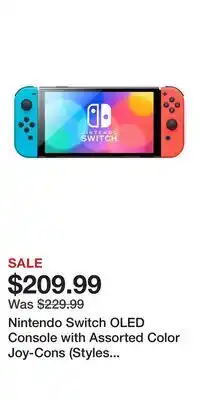 Game Stop Nintendo Switch OLED Console with Assorted Color Joy-Cons (Styles May Vary)r offer
